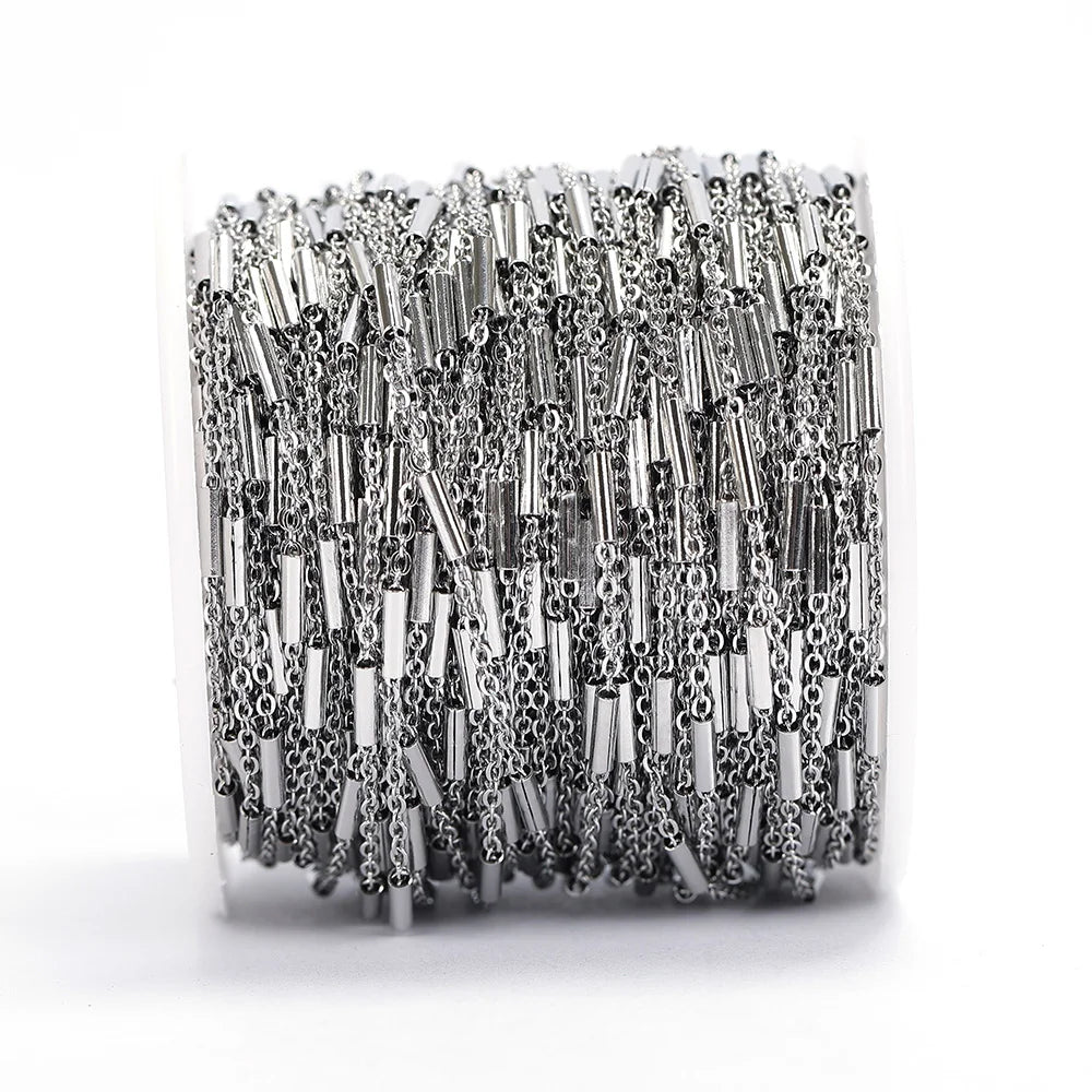 No Fade 2Meters Stainless Steel Chains for Jewelry Making DIY Necklace Bracelet Accessories Gold Chain Lips Beads Beaded Chain