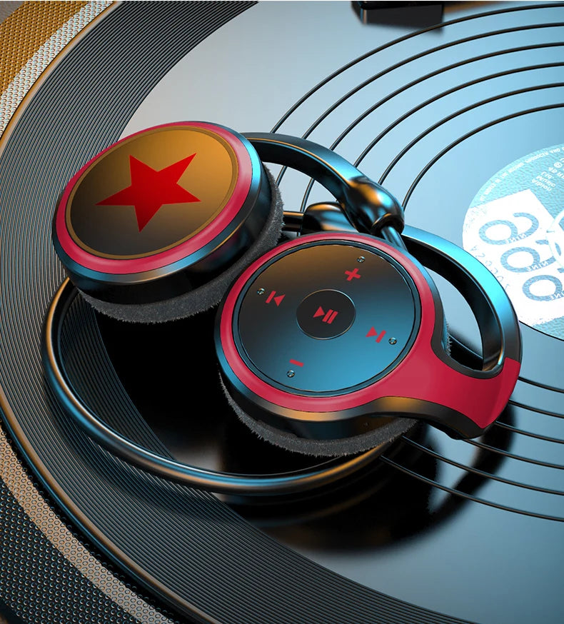 Wireless Headphones Bluetooth MP3 Player Headsets FM Radio On-Ear Comfort TF Card Slot Sport Wireless Earphones with Microphones