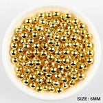 JHNBY Gold Plated Metal beads 2/3/4/5/6/8MM Round Iron Spacer Loose Beads For Jewelry Bracelets Necklace Making DIY Accessories