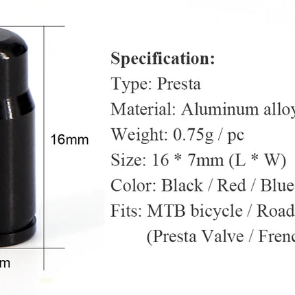 2pcs GUB Aluminum CNC Bicycle Tire Valve Cap MTB Road Bike Tube Tyre Gas Nozzle Cover for AV FV Schrader Presta Valve Dustproof