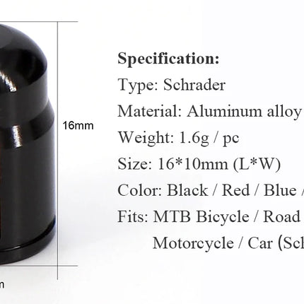 2pcs GUB Aluminum CNC Bicycle Tire Valve Cap MTB Road Bike Tube Tyre Gas Nozzle Cover for AV FV Schrader Presta Valve Dustproof