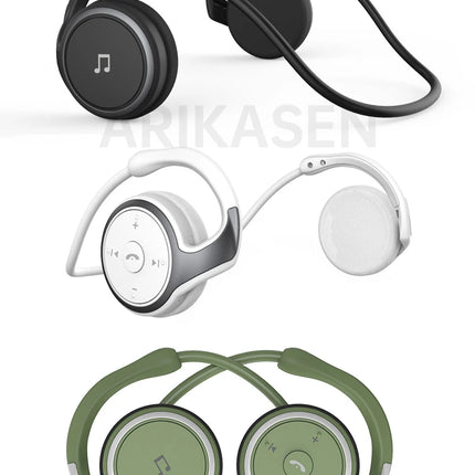 A6 Small Bluetooth Headphones Wrap Around Head Comfortable Wireless Headphones Foldable Bluetooth Headsets with Microphone Purse