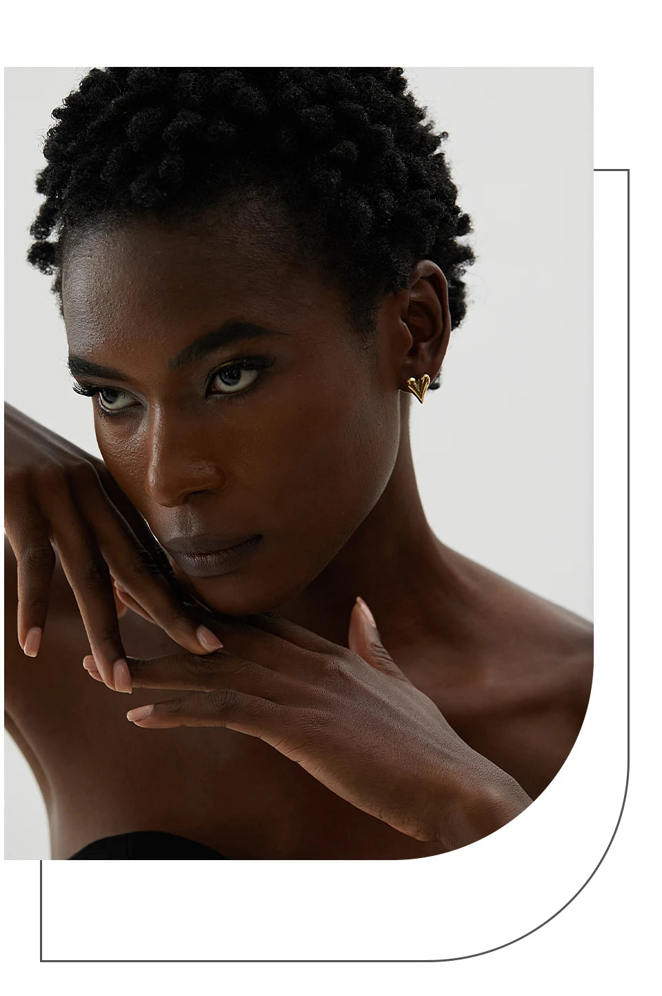 Yhpup Stainless Steel Chic Heart Huggie Hoop Earrings Charm Gold Color Tarnish Free Trendy Fashion Jewelry for Women Bijoux