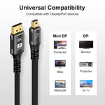 8K Mini DisplayPort to DisplayPort Cable DP1.4 8K 60Hz Bi-Directional Transmission DP to Mini DP Cables for MacBook Air Monitor