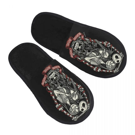 Custom Halloween Nightmare Before Christmas House Slippers Warm Jack Skellington Memory Foam Fluffy Slipper Indoor Outdoor Shoes