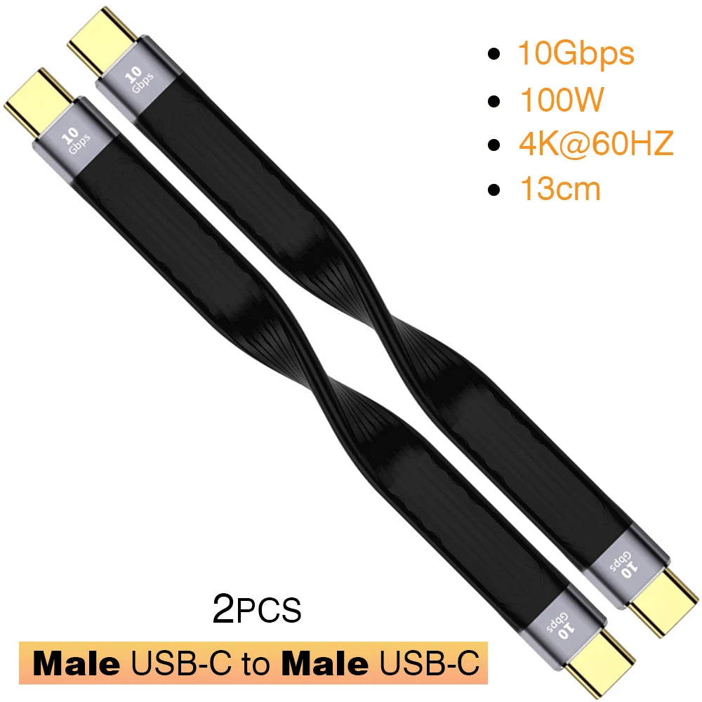 USB3.1 10Gbps Short Cable 13cm PD 100W USB to Type C Cable Converter OTG USB Adapter USB4 20Gbps Cable 22cm for SSD Power Bank