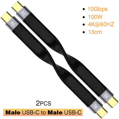 USB3.1 10Gbps Short Cable 13cm PD 100W USB to Type C Cable Converter OTG USB Adapter USB4 20Gbps Cable 22cm for SSD Power Bank
