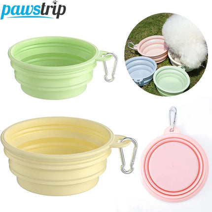 350ml/650ml/1000ml Collapsible Dog Bowl Outdoor Travel Pet Drinking Bowl for Dog Cats Folding Silicone Bowl Puppy Food Container