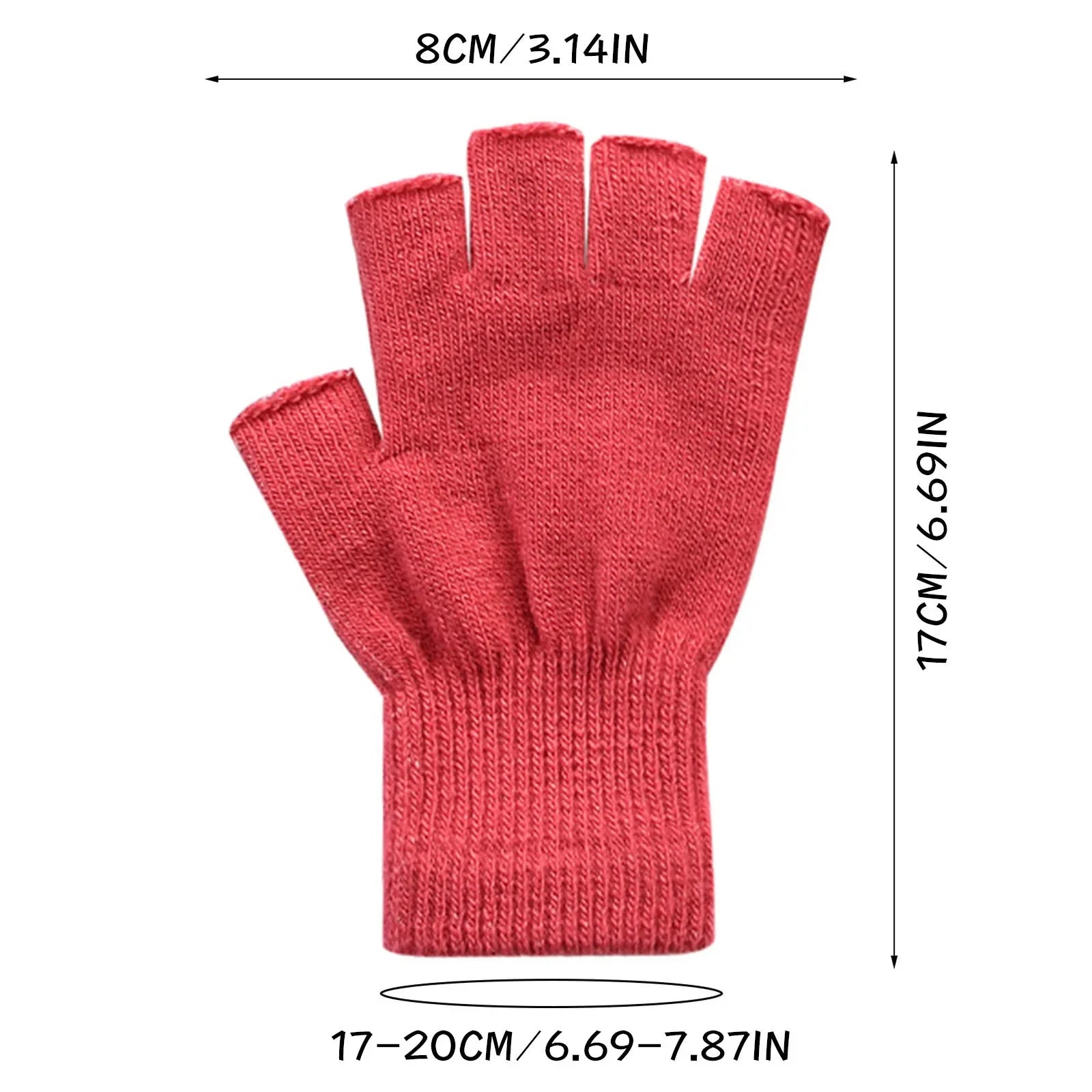 1Pair Black Half Finger Fingerless Gloves For Women And Men Wool Knit Wrist Cotton Gloves Winter Warm Workout Gloves
