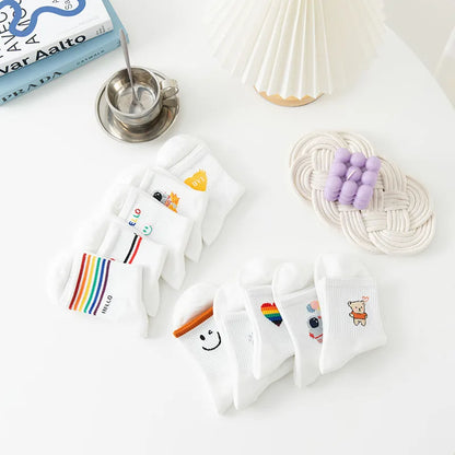 New Socks Women's Korean Version In The Tube Wild Cute Japanese Student Women's Socks Autumn And Winter Rainbow Socks