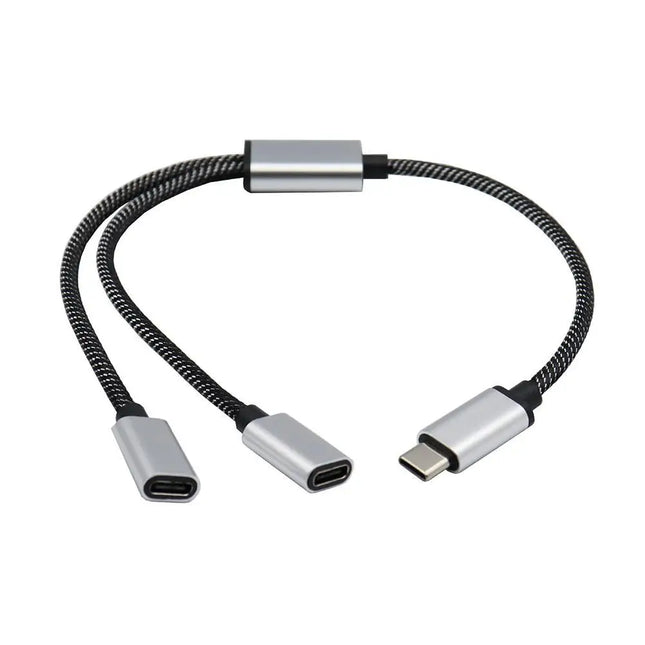 USB C Male To Double USB C Female Splitter Type C Hub For Type C Gaming Handle Charger Powerbanks Adapter