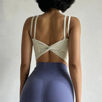 Women's Sports Bras Fitness Top, Sexy Lingerie, Push Up Fixed Pad, Yoga Bra, Back knotted Underwear, Running Vest, Gym Tops
