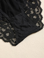 1 Set Elegant Erotic Lace Embroidery Breathable Fabric Lingeries : Push-Up Bra, Low Waist Sheer Panty - Ultimate Valentine's Day