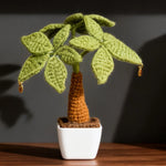 Handmade Crochet Money Tree Potted Stuffed Plants Finished Woven Bouquet Home Desktop Decor Christmas Graduation Gifts