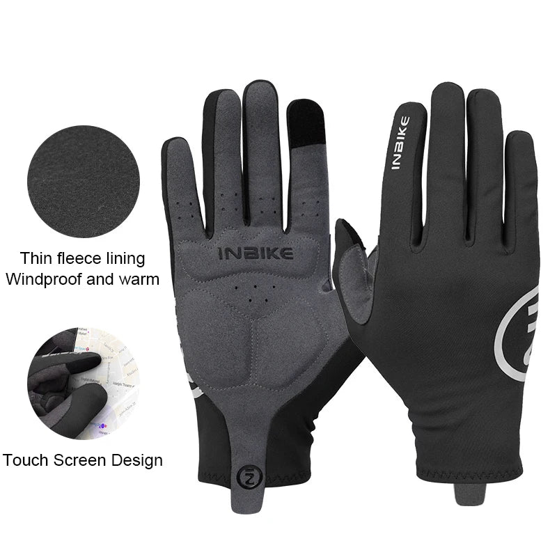 INBIKE Autumn Winter Thermal Bicycle Gloves Touch Screen Men Women MTB Road BikeGloves  Sports Fitness Outdoor Cycling Gloves