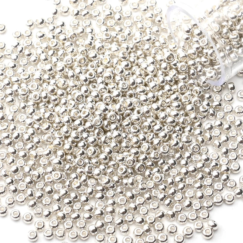 12Grams/Tube 2mm Metallic Seed Beads Japanese Round Glass Seedbeads For DIY Needlework Dress Adornment Sewing 1200pcs