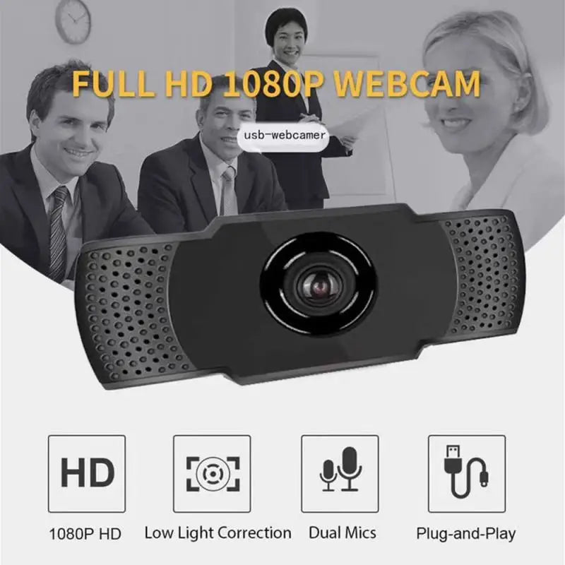 New 1080P Webcam Full HD Web Camera With LED Fill Light Microphone USB Plug Web Cam For PC Computer Mac Laptop Desktop Camera