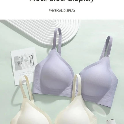 Flat Chest Solution Bra for Women Thickened Push Up Cups No Steel Ring Seamless Invisible Lift Small Chest Enhancement B C Cup