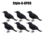 Simulation Black Crow Halloween Black Crow Props Simulation Fake Bird Ghost Festival Halloween Decoration Scary Toys