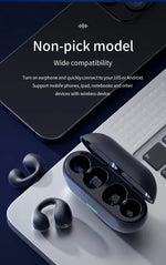 T75 Sport Bone-Conduction Bluetooth 5.3 Earphones HiFi Sound Wireless Headphones Earclip Waterproof Open Ear Headset Earring