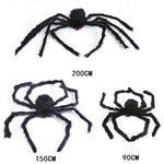 150/200cm Black Scary Giant Spider Huge Spider Web Halloween Decoration Props Haunted House Holiday Outdoor Giant Decoration