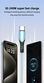 NNBILI 240W USB C Cable Power Wire QC4.0 for MacBook Samsung iPhone 15 16 USB C to C PD Cable 48V5A Fast Charging Type C Cable