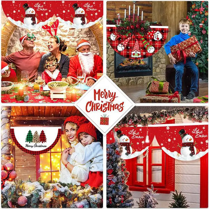 Christmas Fan-shaped Flag Banner Christmas Decoration for Home 2024 Christmas Ornament Xmas Navidad Noel Gift New Year 2025