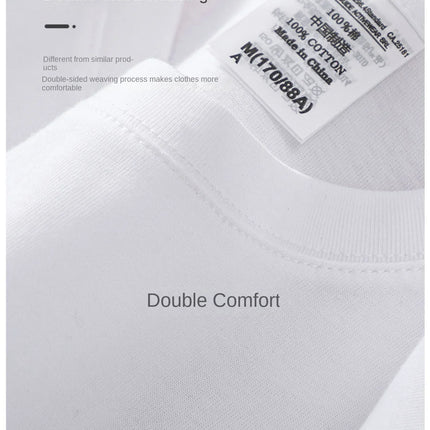 300g Cotton T Shirts Men Short Sleeved Heavyweight  Summer Round Neck Loose Breathable Shirt for Men Women Basic Tee