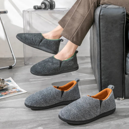Comwarm Men Warm Non-Slips Slippers Cozy Casual Indoor Outdoor Flats Slides Plush Bedroom Warm Shoes Male Soft Sole Home Shoes