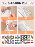 16pcs/lot Silicone Shoelaces No Tie Shoelaces 12 colors Elastic Lace Shoelace Creative Lazy Silicone Laces Rubber Lace