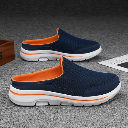 2024 Summer new breathable mesh shoes outdoor non-slip walking shoes comfortable sandals men half slippers casual loafers 35-48
