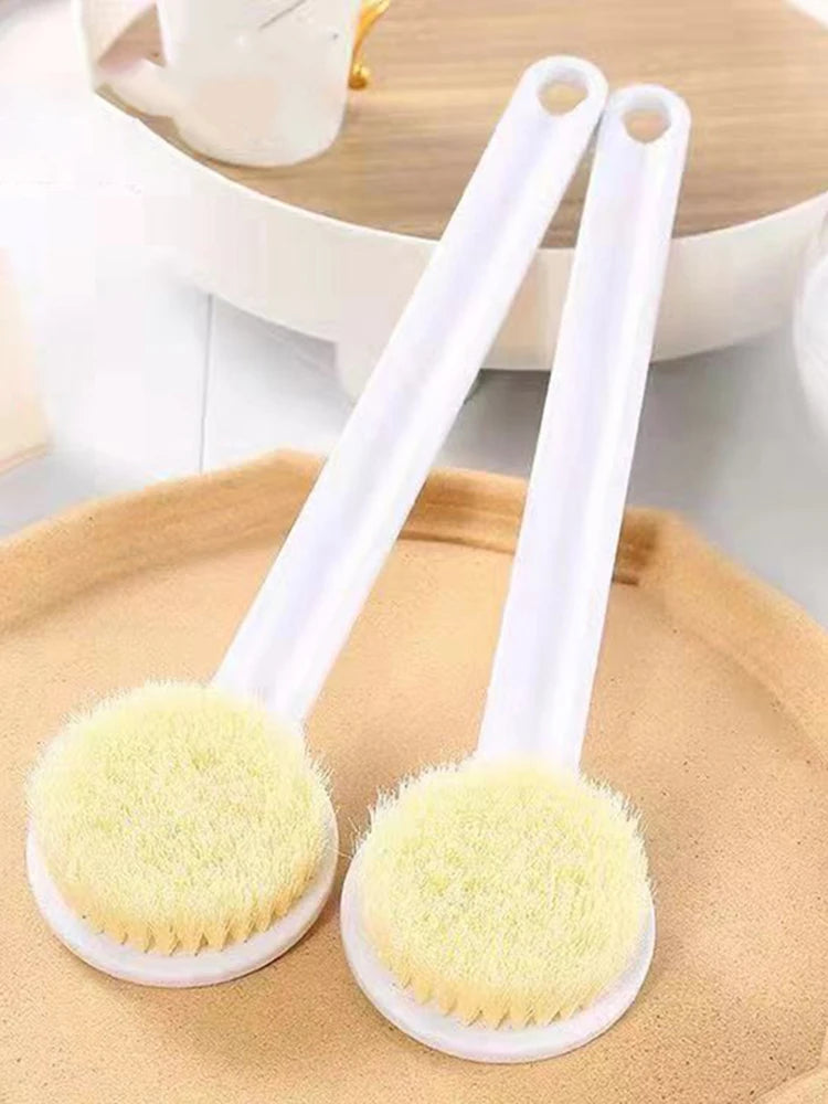 1 Pack Long Handle Shower Brush Unisex Senior Single Side Back Brush Bath Brush Exfoliating Suitable For Wet And Dry Brushes
