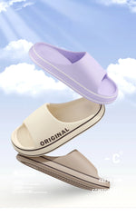 Feslishoet Women Letter Slippers Beach Slides Solid Color Mens Thick Sole Indoor Bathroom Anti Slip Shoes Summer Couple Sandals