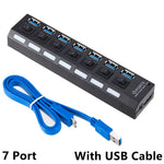 USB 3.0 Hub USB HUB Splitter Multi USB 3.0 Hub Multiple 4/7 Port Hub Splitter With Power Adapter Computer Accessories Hub For PC