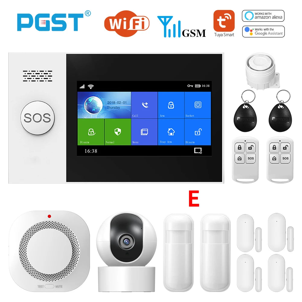 Wireless Home WIFI GSM Home Security With Motion Detector Sensor Burglar Alarm System APP Control Support Alexa