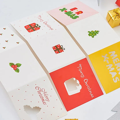 12/16/24 PCS Random Christmas Greeting Card Kids Mini Blessing Greeting Cards Envelope New Year Postcard Gift Card Xmas Party