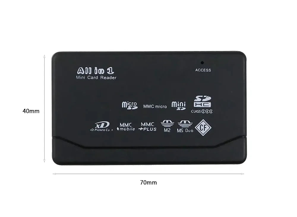 All In One Memory Card Reader USB External Cardreader SD SDHC Mini Micro M2 MMC XD CF Reader  For MP3, Digital Camera