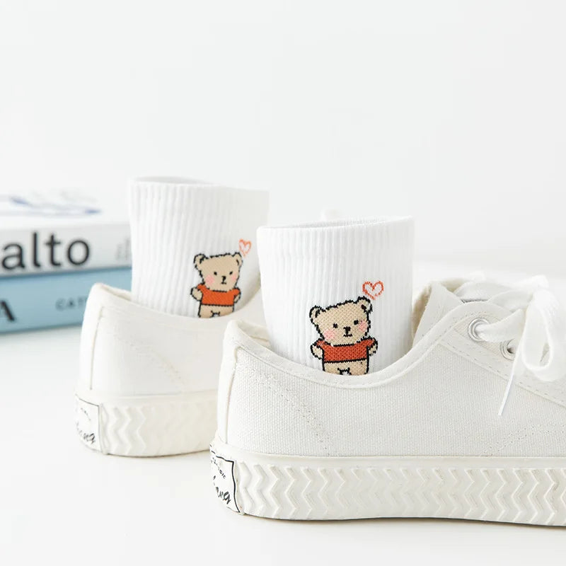 New Socks Women's Korean Version In The Tube Wild Cute Japanese Student Women's Socks Autumn And Winter Rainbow Socks