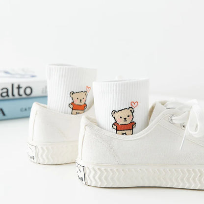 New Socks Women's Korean Version In The Tube Wild Cute Japanese Student Women's Socks Autumn And Winter Rainbow Socks