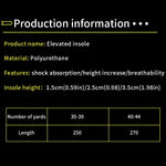 Invisiable Height Increase Insoles for Women Men Heel Lift Yellow Shoes Sole Pad Breathable Shock Absorption Feet Care Cushion