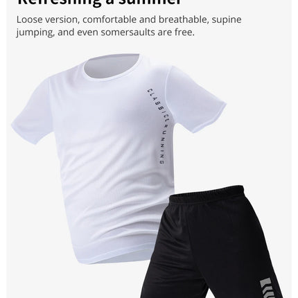 2/6 Pack Plus Size Men's Quick-drying Short-sleeved Shorts Suit Men's Leisure Sports Running Fitness T-shirt Joker Shorts Teen