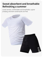 2/6 Pack Plus Size Men's Quick-drying Short-sleeved Shorts Suit Men's Leisure Sports Running Fitness T-shirt Joker Shorts Teen