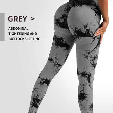 Tie Dye Yoga Pants Sport Leggings Women Seamless High Waist Push Up Woman Tights Fitness Workout Leggins Gym Clothing 2024 New