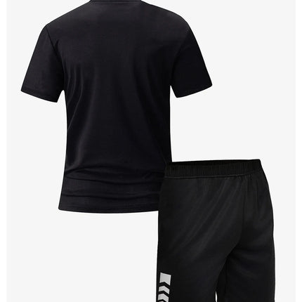 2/6 Pack Plus Size Men's Quick-drying Short-sleeved Shorts Suit Men's Leisure Sports Running Fitness T-shirt Joker Shorts Teen