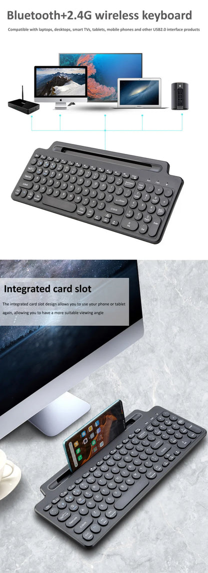 Wireless Keyboard Bluetooth Keyboard Mouse Card Slot Numeric Keypad for Android IOS Desktop Laptop PC Gamer