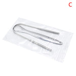 2Pcs Tongue Scraper Stainless Steel Tongue Cleaner Oral Care Hygiene Scraper Dental Oral Care Hygiene Health Care Tool