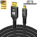 8K Mini DisplayPort to DisplayPort Cable DP1.4 8K 60Hz Bi-Directional Transmission DP to Mini DP Cables for MacBook Air Monitor
