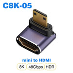 UGOURD HDMI2.1 Cable Adapter mini micro hdmi to HDMI 2.1 Converter 48Gpbs 8K60HZ 4K120HZ for HDTV Projector PS4 PS5 Laptop PC