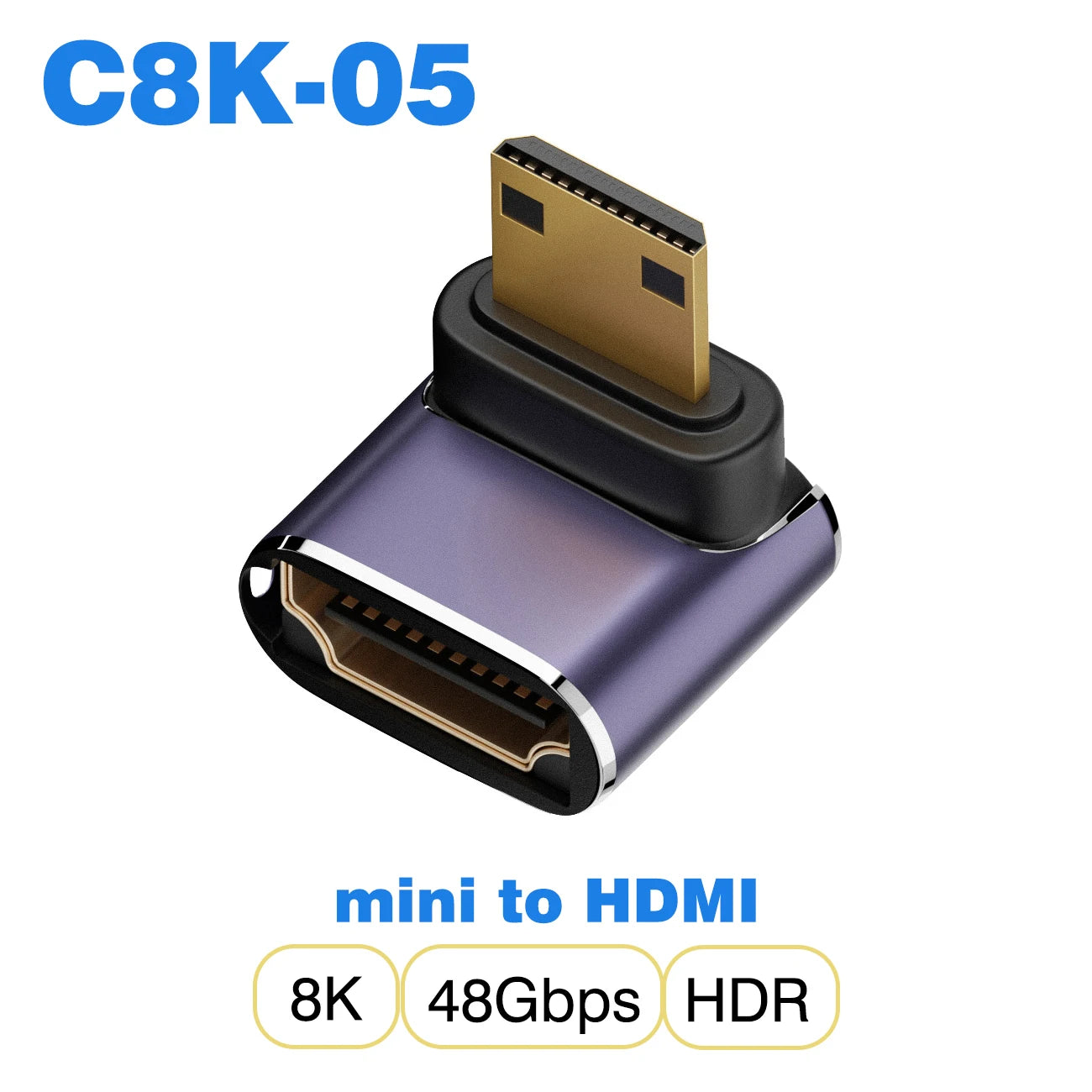 UGOURD HDMI2.1 Cable Adapter mini micro hdmi to HDMI 2.1 Converter 48Gpbs 8K60HZ 4K120HZ for HDTV Projector PS4 PS5 Laptop PC