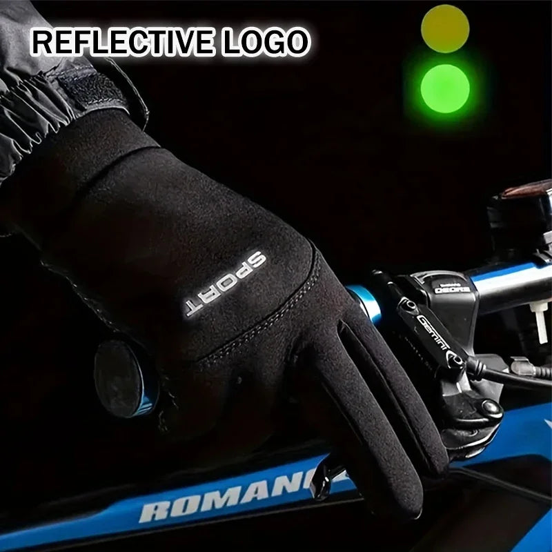 Winter Warm Gloves Touch Screen Windproof Cold-proof Cycling Gloves, Men's Women's Running, Hiking Skiing Gloves